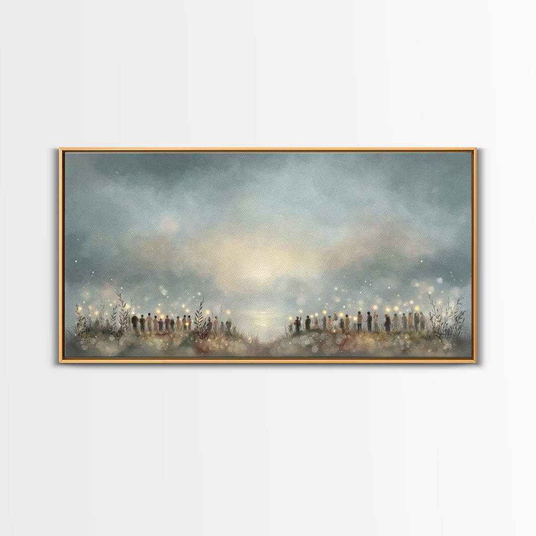Gathering Of Light – Framed Canvas Print – Christian Wall Art – Christian Art Canvas – Christmas Art – Christian Christmas Art – Christian
