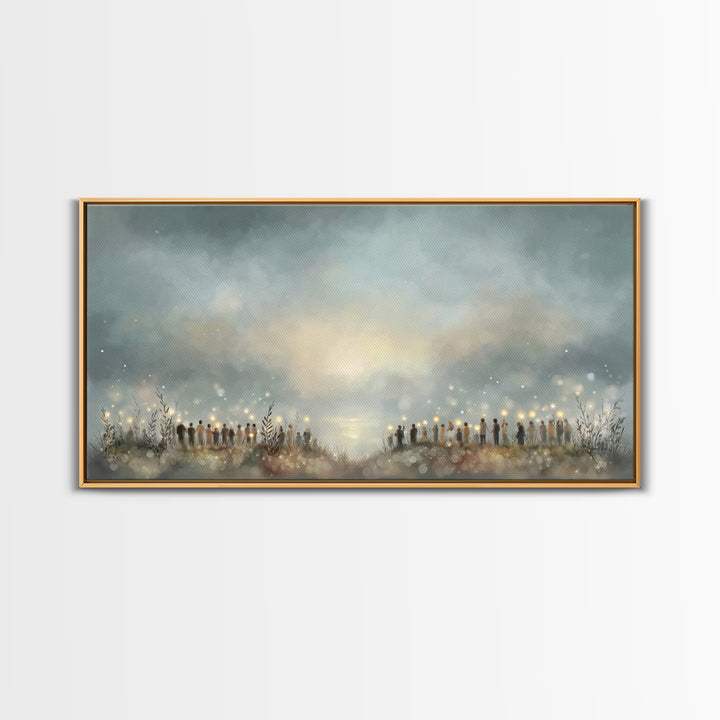 Gathering Of Light – Framed Canvas Print – Christian Wall Art – Christian Art Canvas – Christmas Art – Christian Christmas Art – Christian