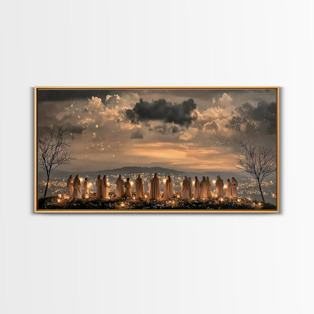 Evening Watch Of Saints – Framed Canvas Print – Christian Christmas Art – Christian Art Canvas – Christian Wall Art – Christmas Art – Chris