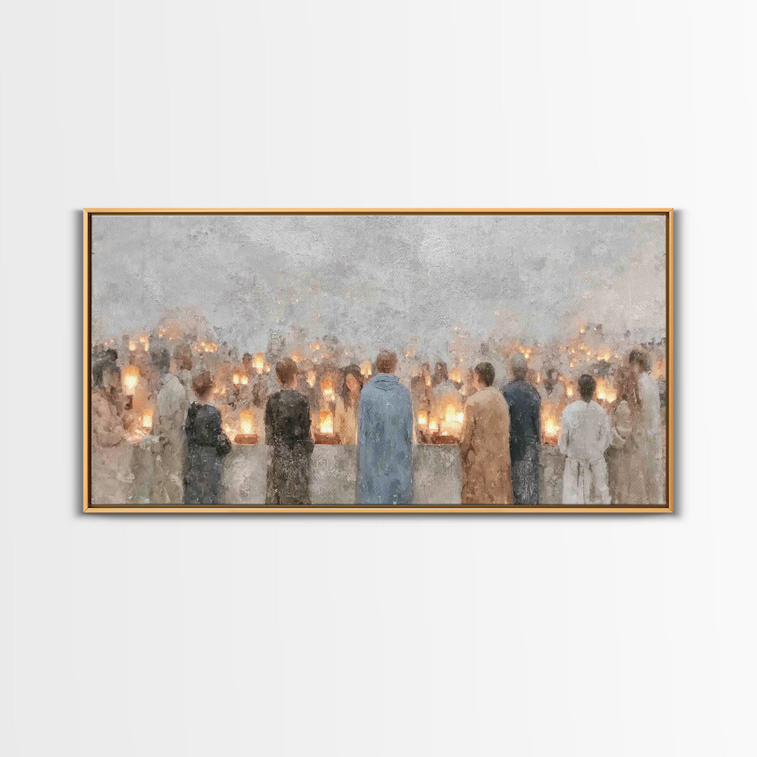 Communion Lights – Framed Canvas Print – Christian Art Canvas – Christian Art Print – Christmas Art – Christian Wall Art – Christian Gift I