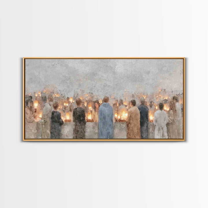 Communion Lights – Framed Canvas Print – Christian Art Canvas – Christian Art Print – Christmas Art – Christian Wall Art – Christian Gift I