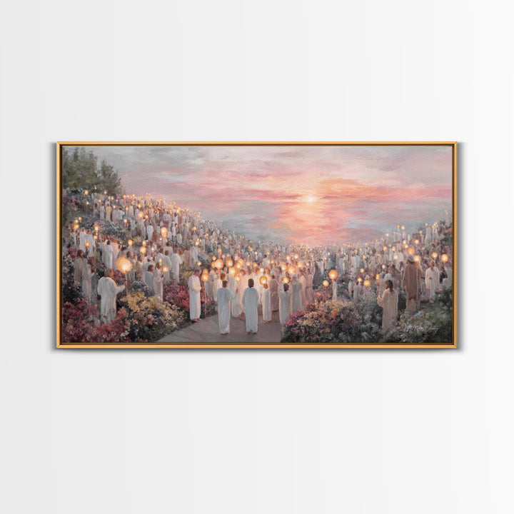 Valley Of Living Light, Framed Canvas Print, Christian Wall Art, Christian Art Canvas, Christian Christmas Art, Christmas Art, Christian Ar