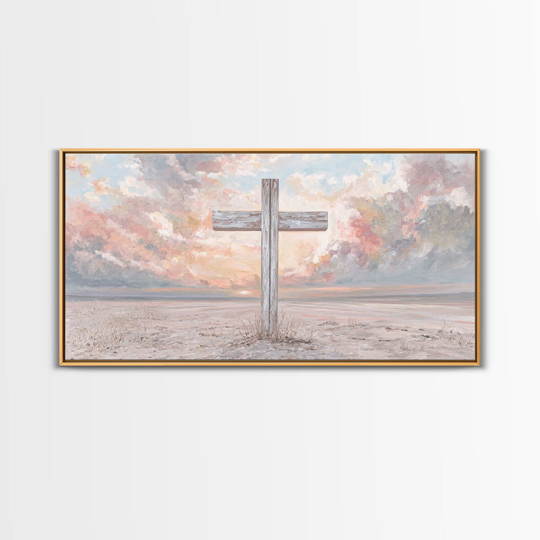 Heavenly Horizon – Framed Canvas Print – Christian Art Print – Jesus Painting – Christian Wall Art – Modern Christian Art