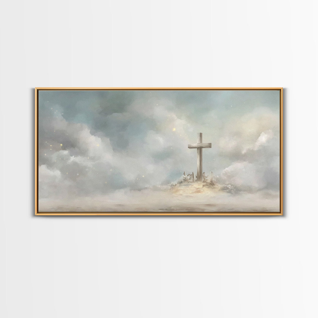 Clouds Of Hope – Framed Canvas Print – Christian Christmas Art – Christian Wall Art – Christian Art Canvas – Subtle Christian Art