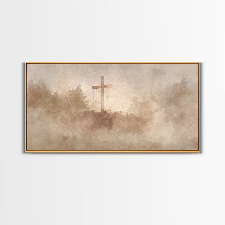Quiet Salvation – Framed Canvas Print – Subtle Christian Art – Christian Wall Art – Christian Painting – Christian Art Canvas