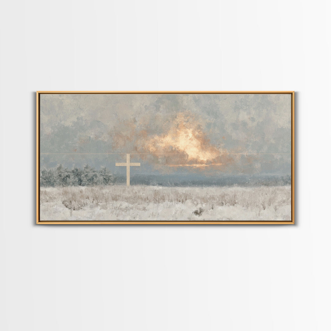 Morning Renewal – Framed Canvas Print – Christian Art Canvas – Christian Wall Art – Abstract Christian Art – Christian Christmas Art