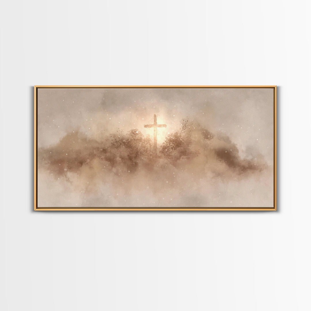 Winter Redemption – Framed Canvas Print – Christian Christmas Art – Christian Art Canvas – Christian Wall Art – Vintage Christian Art