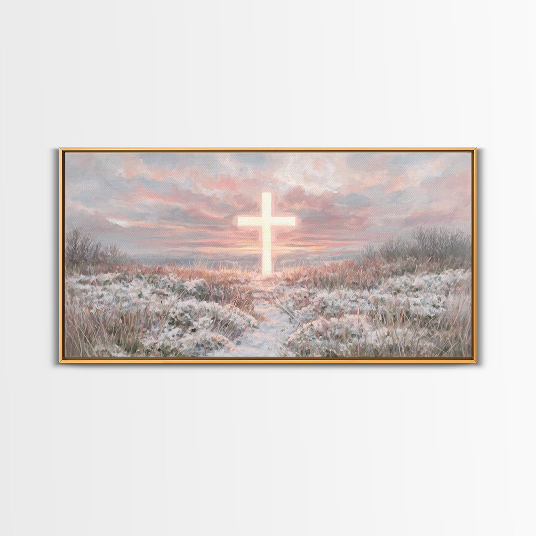 Radiant Dawn – Framed Canvas Print – Christian Christmas Art – Christian Wall Art – Christian Art Print – Modern Christian Painting