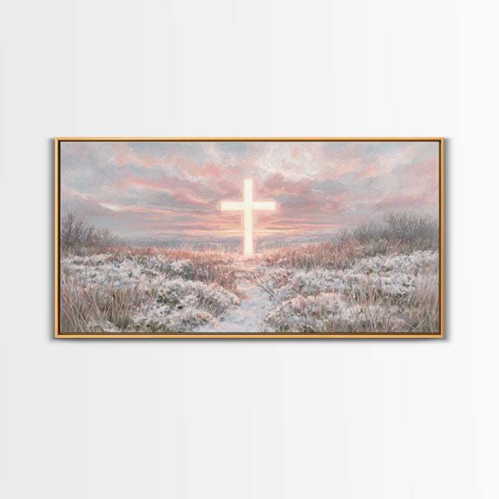 Radiant Dawn – Framed Canvas Print – Christian Christmas Art – Christian Wall Art – Christian Art Print – Modern Christian Painting