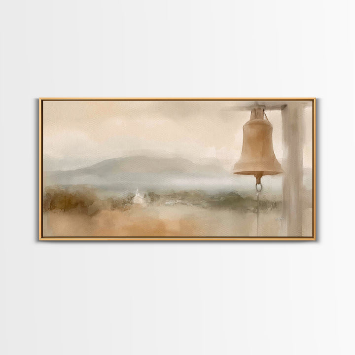 Hillside Chapel – Framed Canvas Print – Christian Art Print – Christian Wall Art – Christian Art Canvas – Subtle Christian Art