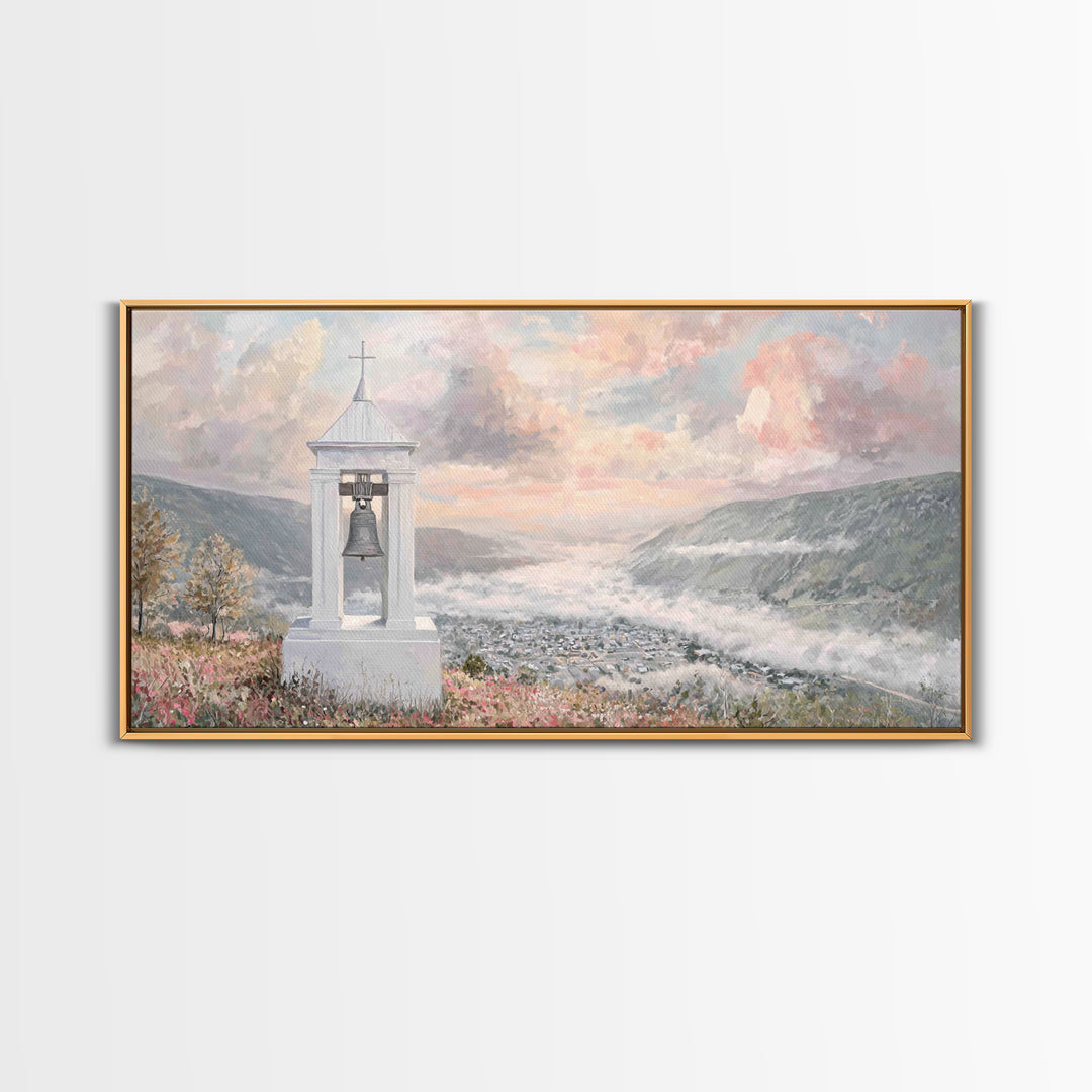 Valley Bells – Framed Canvas Print – Christian Decor – Christmas Wall Art – Christian Art Canvas – Moody Christmas Art