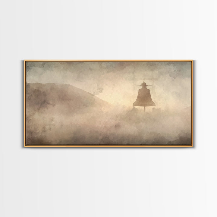 Misty Bells – Framed Canvas Print – Christian Wall Art – Subtle Christian Art – Christian Art Canvas – Christmas Art Prints