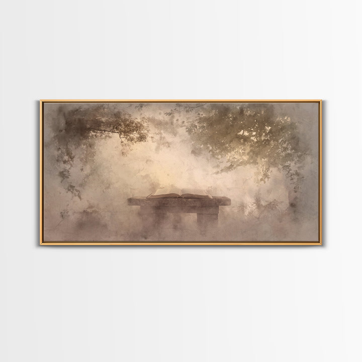 Misty Covenant - Framed Canvas Print - Christian Art Canvas - Christian Wall Art - Moody Christian Art - Christian Painting - Subtle Christ