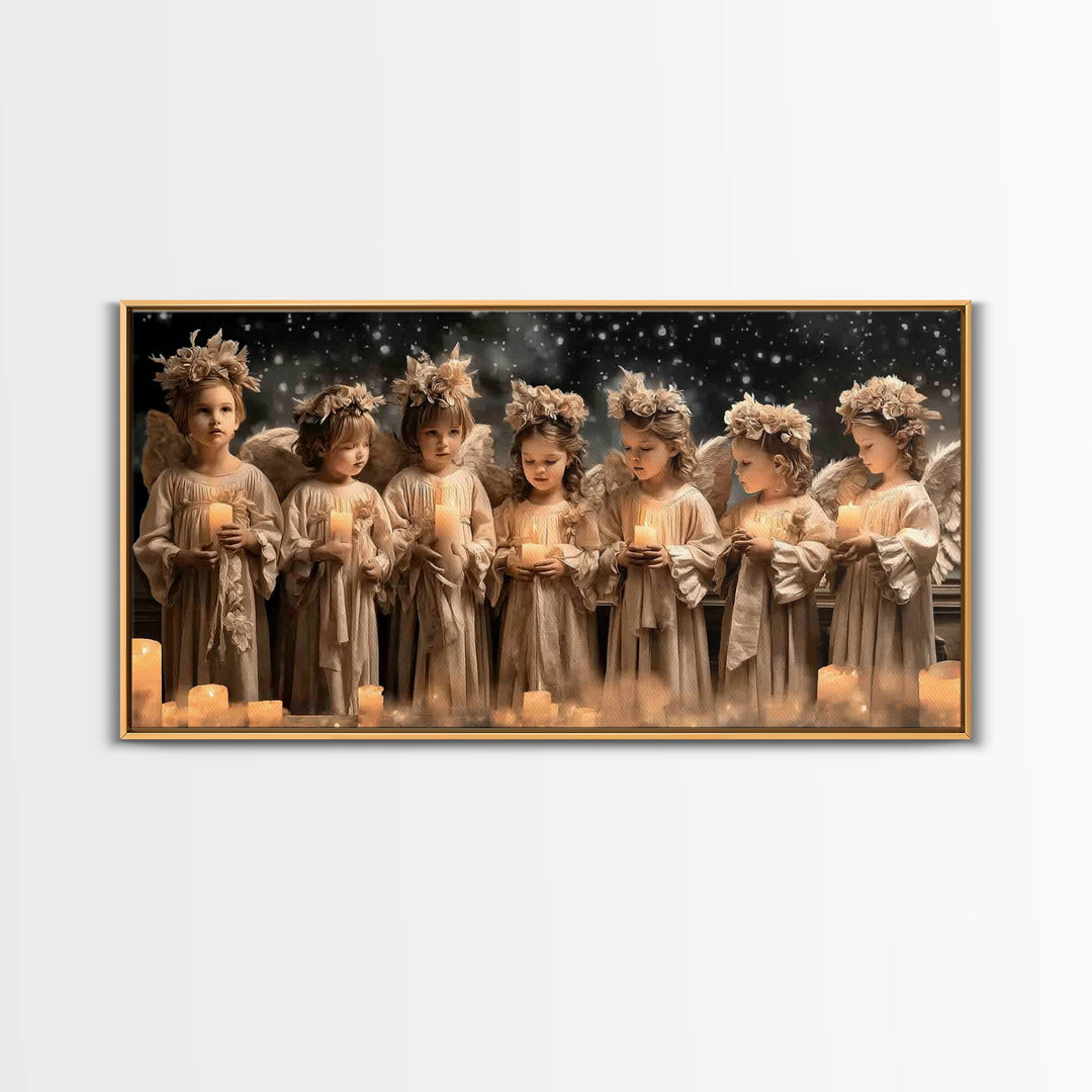 Heaven’s Candlelight – Framed Canvas Print – Christian Wall Art – Christian Christmas Art – Christian Art Canvas – Christmas Wall Art – Chr