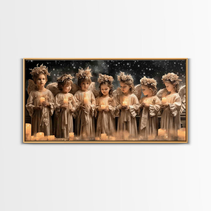 Heaven’s Candlelight – Framed Canvas Print – Christian Wall Art – Christian Christmas Art – Christian Art Canvas – Christmas Wall Art – Chr