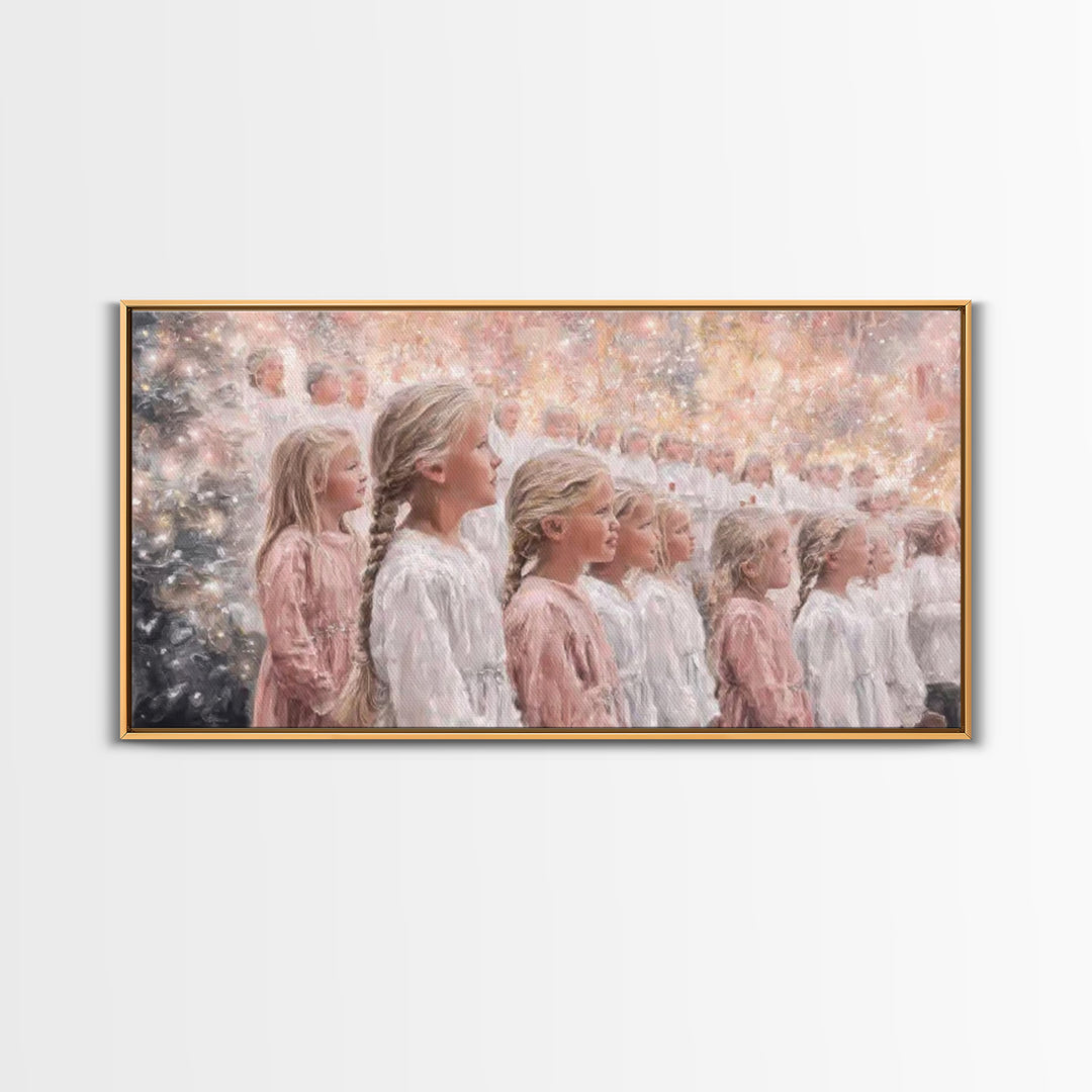 Choir Of Blessings – Framed Canvas Print – Christian Christmas Art – Christian Wall Art – Christmas Art Prints – Christian Art Canvas – Chr