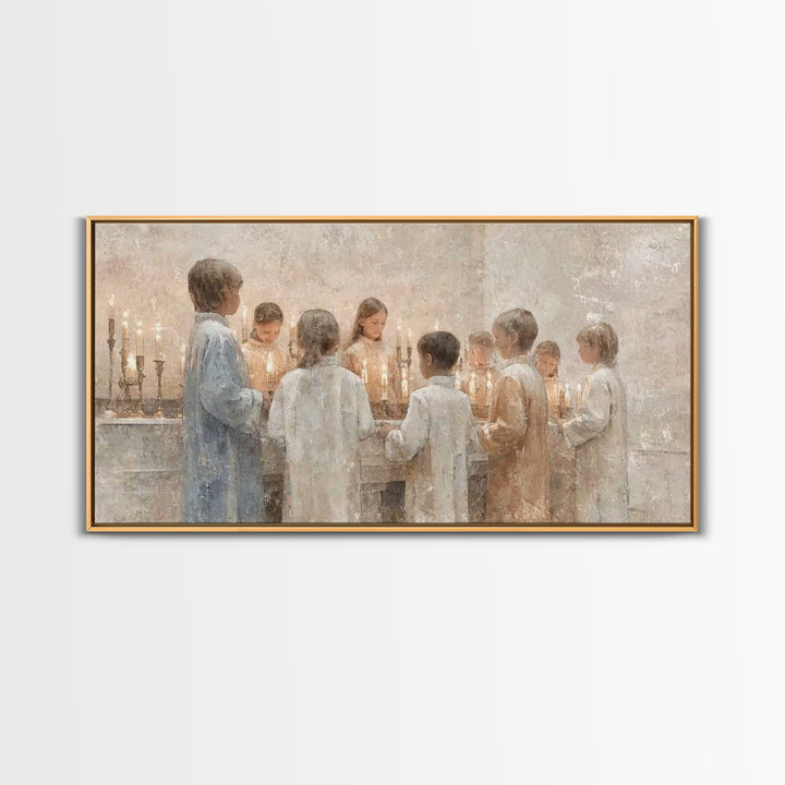 Circle Of Light – Framed Canvas Print – Christian Art – Framed Christmas Art – Christian Wall Art – Christmas Canvas Wall Art – Christian D