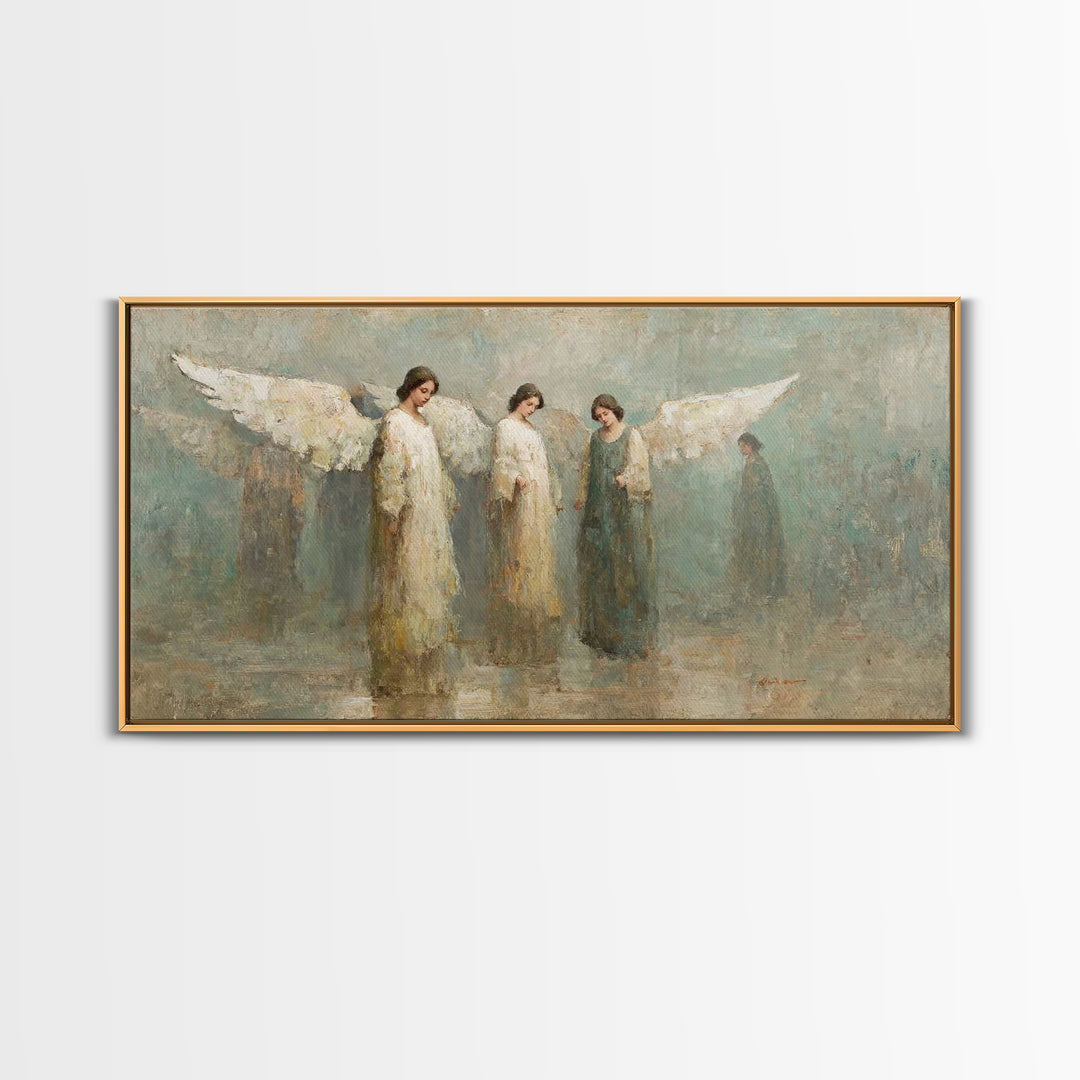 Angels Of Hope – Framed Canvas Print – Christian Art – Christian Art Painting – Vintage Christian Art – Christian Wall Art – Christian Gift