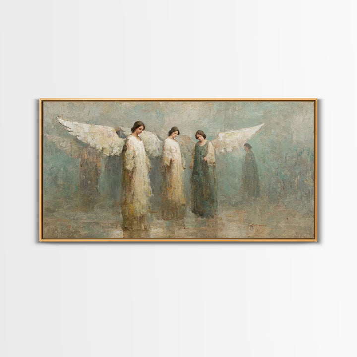 Angels Of Hope – Framed Canvas Print – Christian Art – Christian Art Painting – Vintage Christian Art – Christian Wall Art – Christian Gift