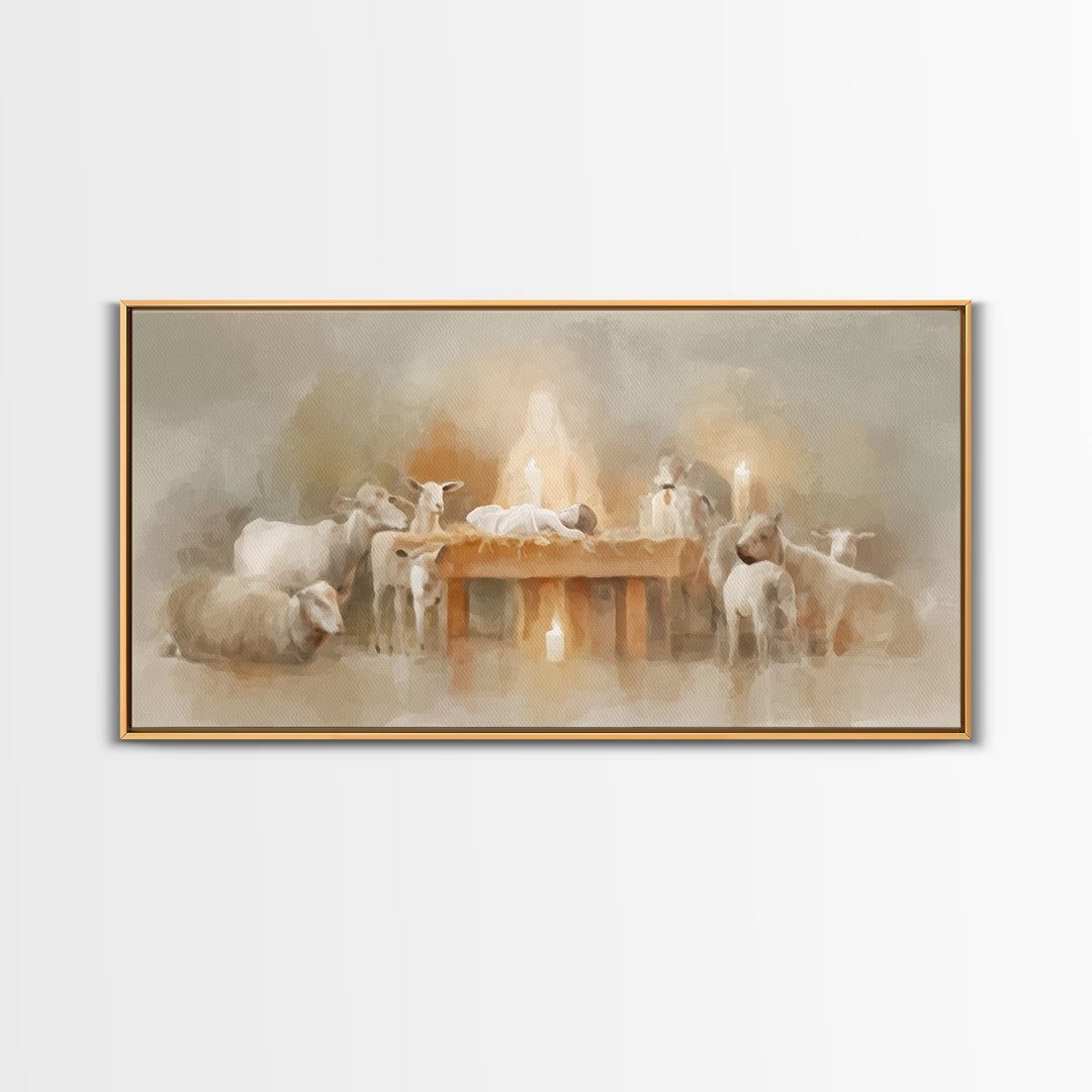 Nativity Peace | Framed Canvas Print | Christian Christmas Art | Christian Wall Art | Jesus Painting | Christian Art Canvas | Christmas Art