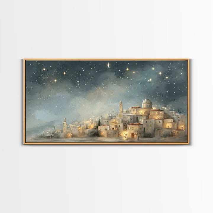 City of Light – Framed Canvas Print – Christian Wall Art – Christian Art Canvas – Christmas Art Work – Christian Christmas Decor – Christia