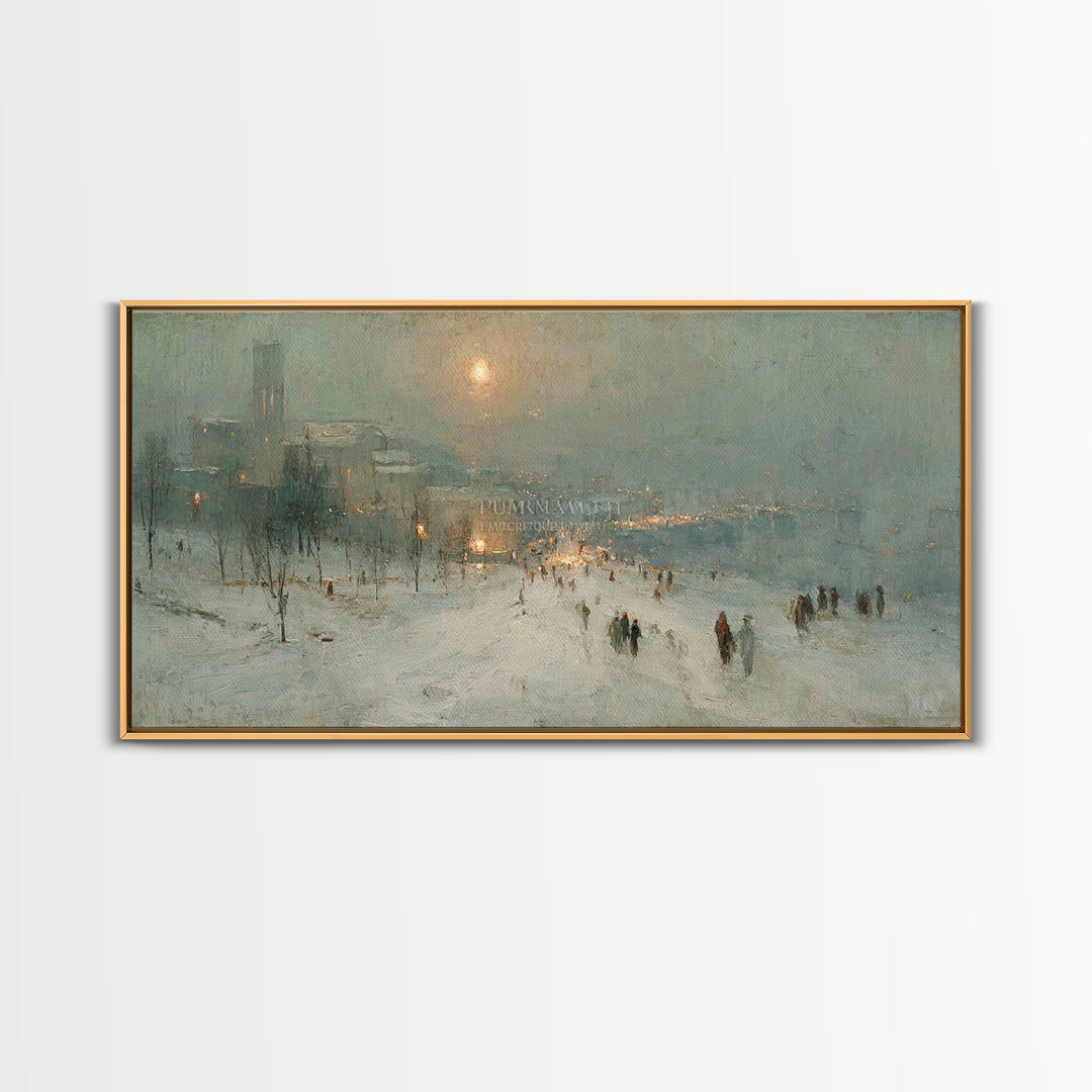 Snowy Bethlehem Path, Framed Canvas Print, Christian Art Canvas, Christmas Wall Art, Christian Christmas Art, Christmas Art Prints, Subtle