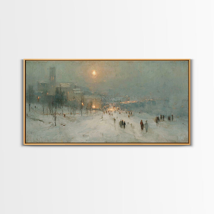 Snowy Bethlehem Path, Framed Canvas Print, Christian Art Canvas, Christmas Wall Art, Christian Christmas Art, Christmas Art Prints, Subtle