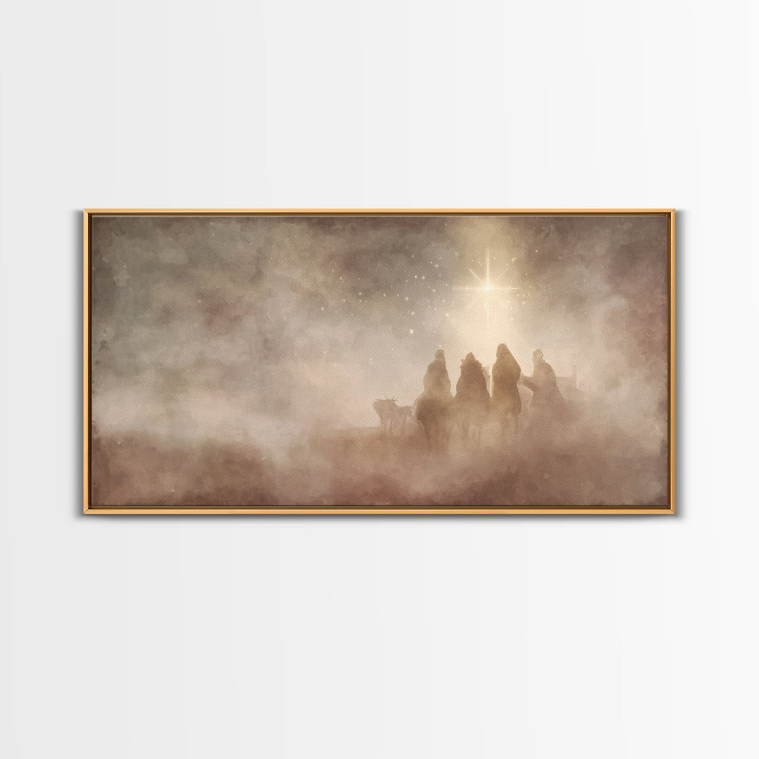 Holy Night Wonder – Framed Canvas Print – Christian Art Canvas – Christmas Wall Art – Christian Christmas Art – Christian Art Print – Moder