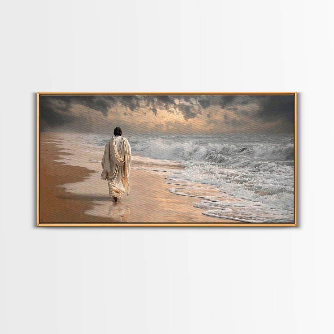 Walk With Christ | Framed Canvas Print | Jesus Painting | Christian Wall Art | Large Jesus Painting | Christian Art Canvas | Modern Christi