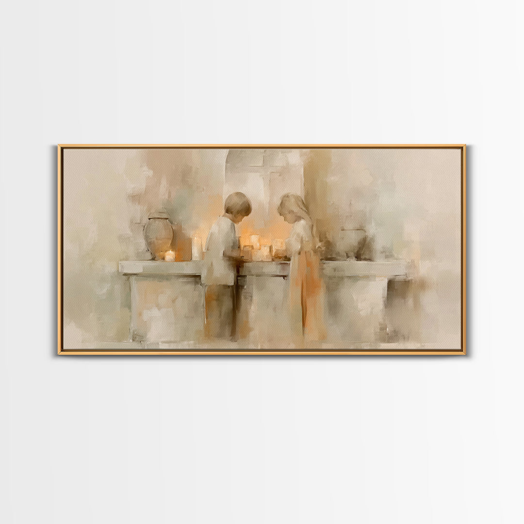 Sanctuary Glow – Framed Canvas Print – Christian Wall Art – Christian Art Print – Minimalist Christian Art – Christian Art Canvas – Subtle