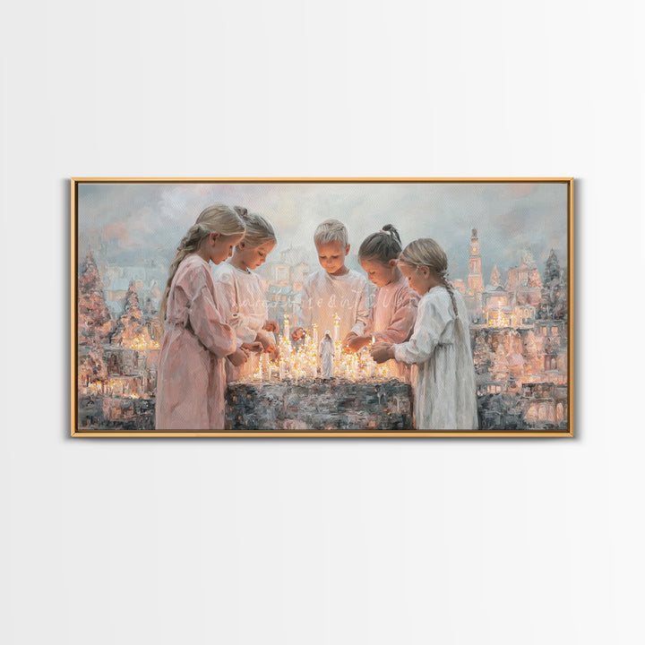 Circle Of Grace – Framed Canvas Print – Christian Wall Art – Christian Art Canvas – Framed Christmas Art – Christian Christmas Art – Christ