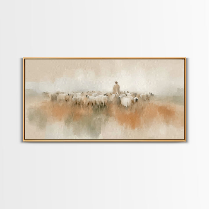 Fields Of Peace | Framed Canvas Print | Christian Art Canvas | Christian Christmas Art | Jesus Wall Art | Christian Decor | Christian Gift
