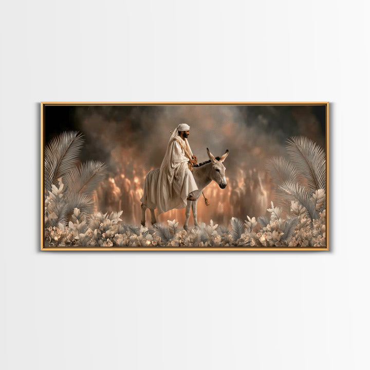 Desert Palm Way, Framed Canvas Print, Christian Art Canvas, Christian Wall Art, Jesus Painting, Christian Christmas Art, Christian Gift
