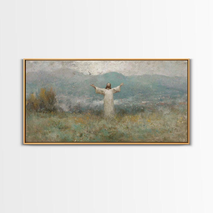 Valley Of Hope - Framed Canvas Print - Christian Wall Art - Christian Art Canvas - Christian Painting - Jesus Painting - Christian Decor