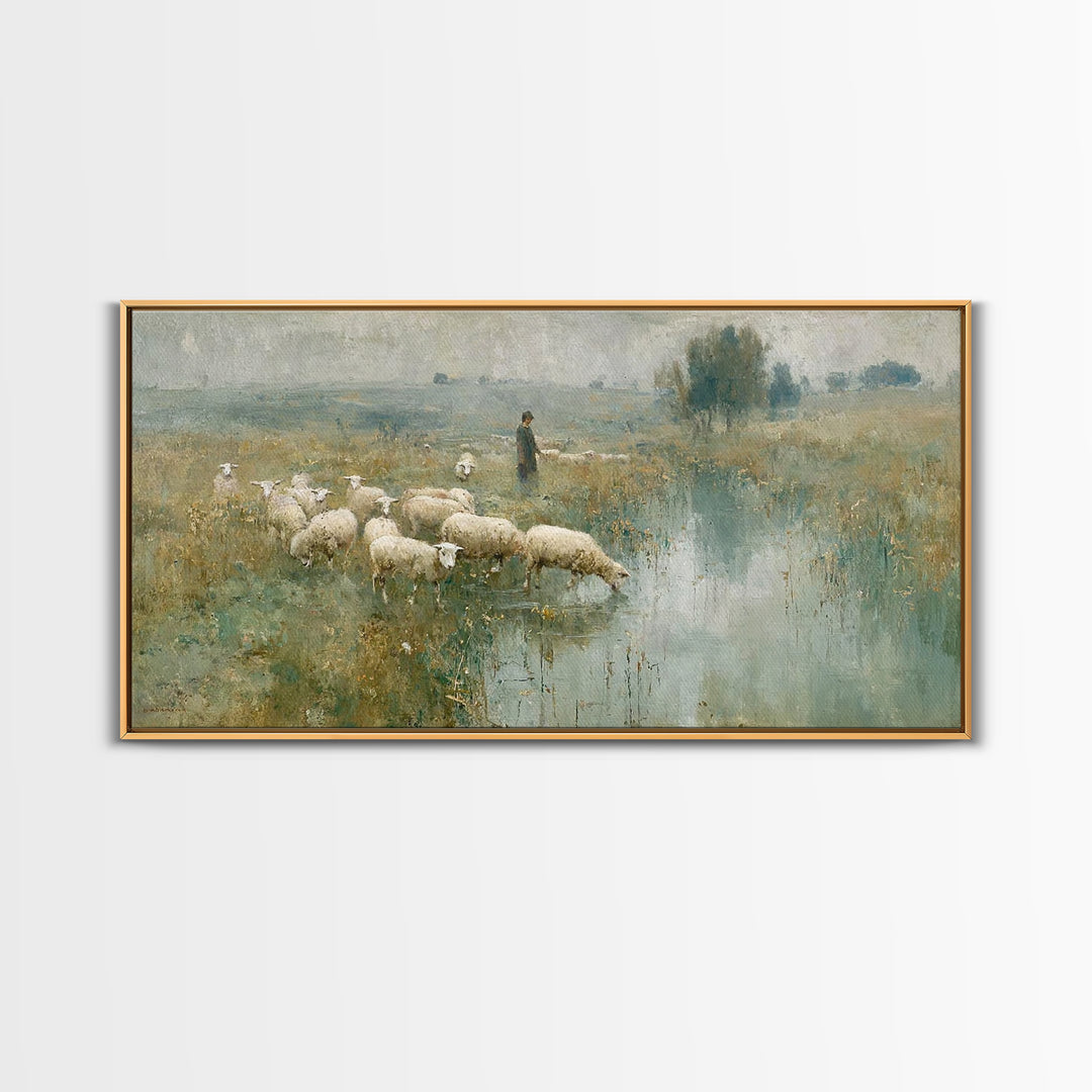 Still Waters Guide - Framed Canvas Print - Christian Art Canvas - Christian Wall Art - Jesus Painting - Christian Art - Christian Gift