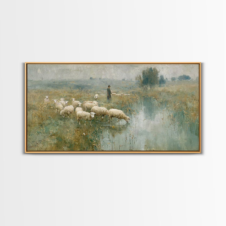 Still Waters Guide - Framed Canvas Print - Christian Art Canvas - Christian Wall Art - Jesus Painting - Christian Art - Christian Gift