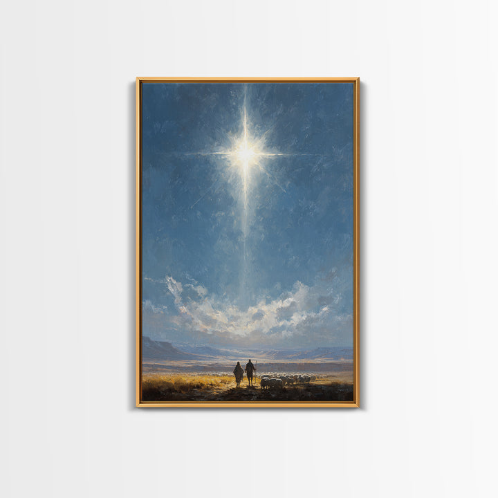 Star Of Promise – Framed Canvas Print – Christian Wall Art – Christian Christmas Art – Christian Art Canvas – Jesus Painting