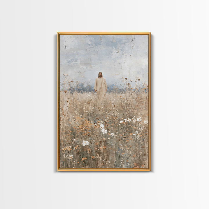 Desert Moon Walk | Framed Canvas Print | Jesus Painting | Christian Wall Art | Moody Christian Art | Christian Art Canvas | Christian Chris