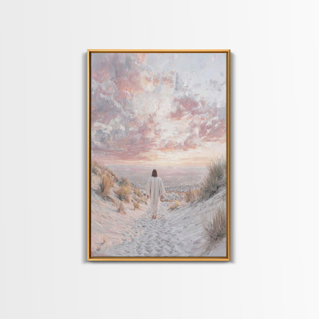 Mountain Ascent – Framed Canvas Print – Christian Art Painting – Jesus Wall Art – Christian Art Canvas – Vintage Christian Art – Christian
