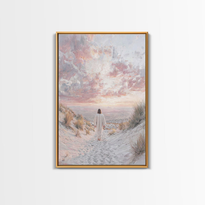Mountain Ascent – Framed Canvas Print – Christian Art Painting – Jesus Wall Art – Christian Art Canvas – Vintage Christian Art – Christian