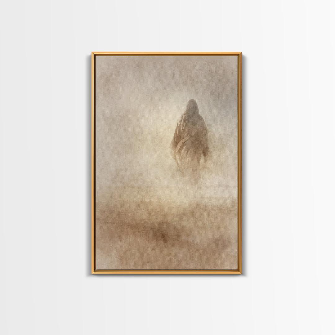 Desert Hush – Framed Canvas Print – Christian Wall Art – Christian Art Canvas – Jesus Painting – Minimalist Christian Art – Christian Gift