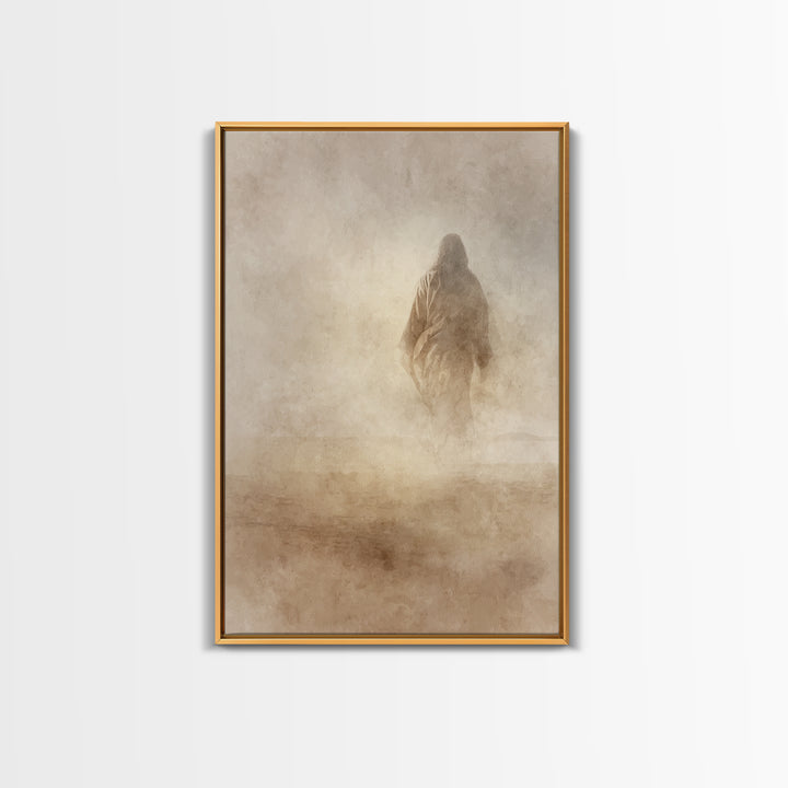 Desert Hush – Framed Canvas Print – Christian Wall Art – Christian Art Canvas – Jesus Painting – Minimalist Christian Art – Christian Gift