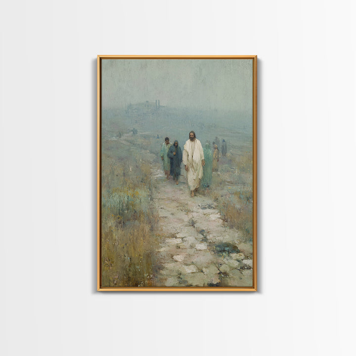 Path Of Discipleship | Framed Canvas Print | Christian Art Canvas | Jesus Painting | Vintage Christian Art | Christian Wall Art | Christian