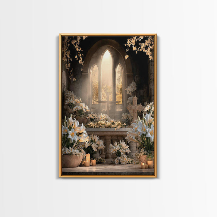 Sanctuary Blossoms – Framed Canvas Print – Christian Art Canvas – Christian Wall Art – Christian Christmas Art – Christmas Art – Christian