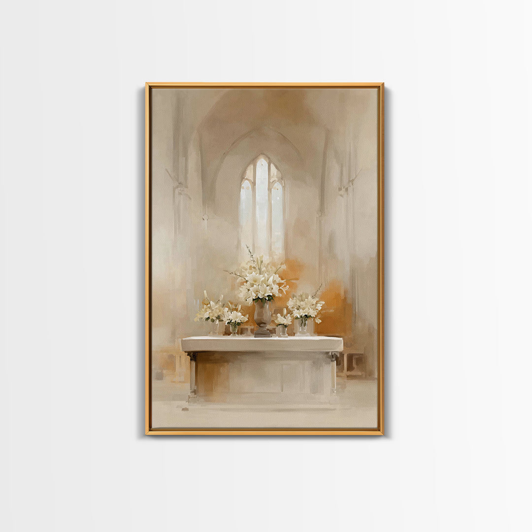 Altar Of Peace – Framed Canvas Print – Christian Wall Art – Christian Art Print – Minimalist Christian Art – Christian Decor – Christmas Ar