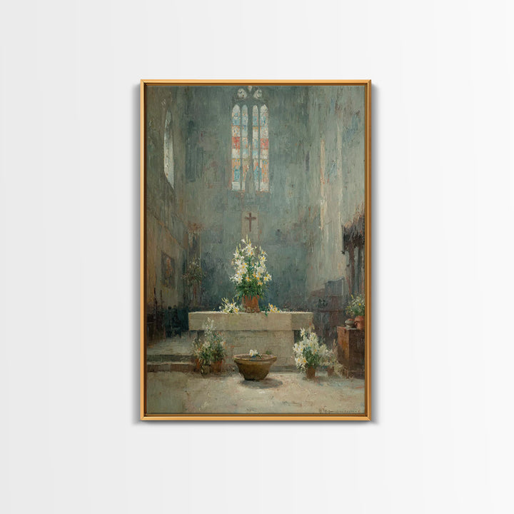 Cathedral Serenity – Framed Canvas Print – Christian Wall Art – Christian Art Canvas – Vintage Christian Art – Christian Painting – Christi