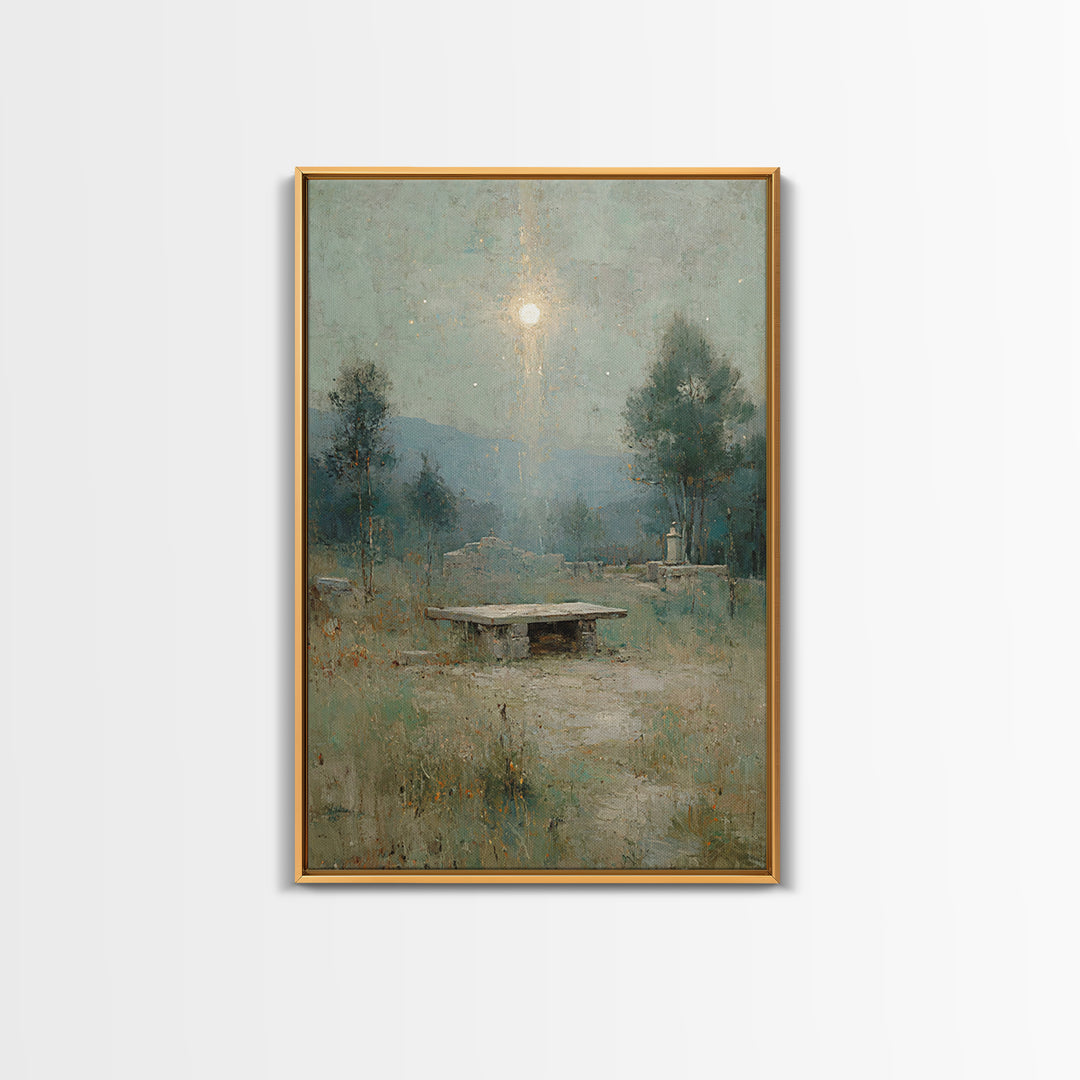 Dawn Of Salvation – Framed Canvas Print – Christian Art Canvas – Christian Wall Art – Vintage Christian Art – Christmas Art