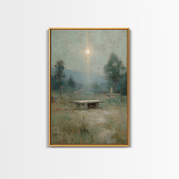 Dawn Of Salvation – Framed Canvas Print – Christian Art Canvas – Christian Wall Art – Vintage Christian Art – Christmas Art