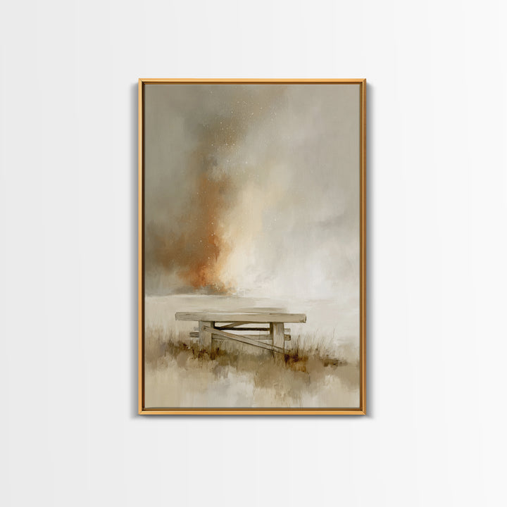 Heavenly Ember Glow – Framed Canvas Print – Christian Art Canvas – Christian Wall Art – Christian Painting – Christmas Art