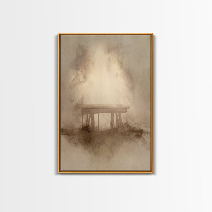 Silent Birth Place – Framed Canvas Print – Christian Wall Art – Christian Art Canvas – Minimalist Christian Art – Christmas Art